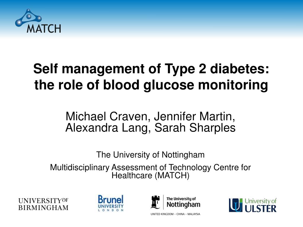 PPT - Self management of Type 2 diabetes: the role of blood glucose ...