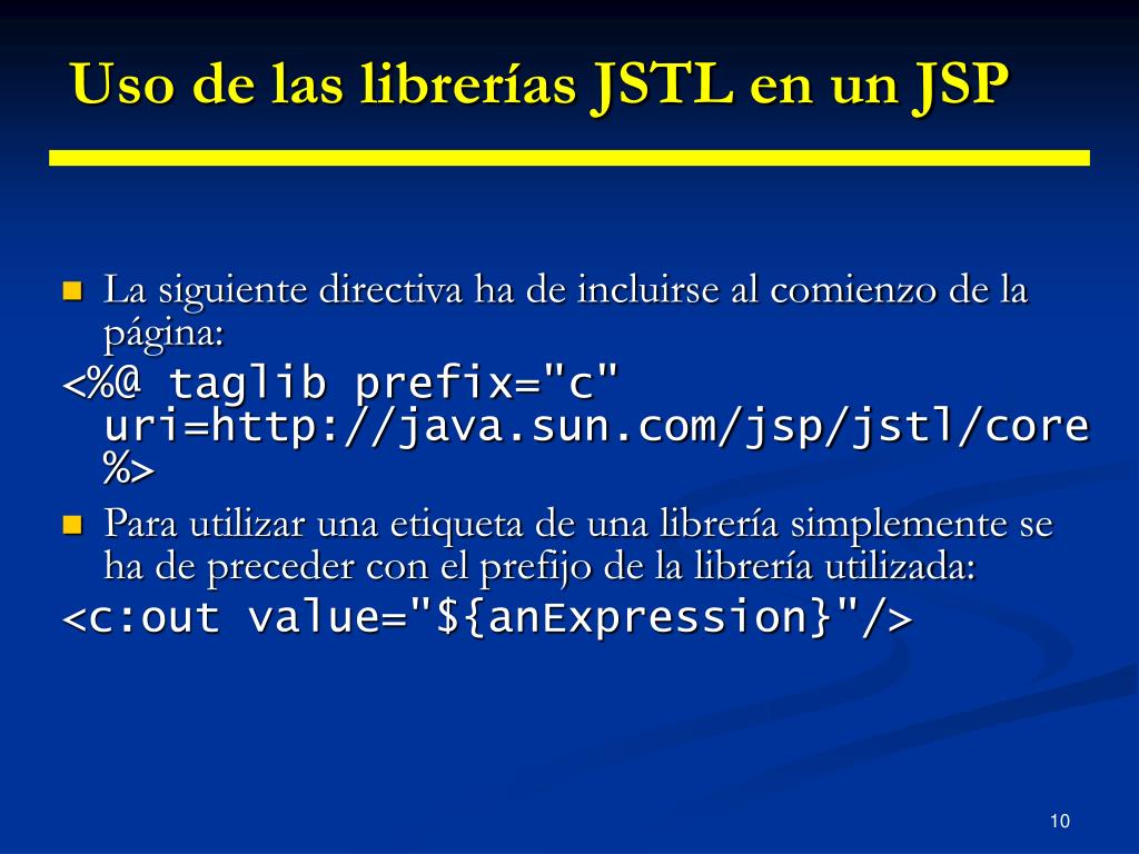 PPT - JSP Standard Tag Library (JSTL) PowerPoint Presentation, free  download - ID:2959512