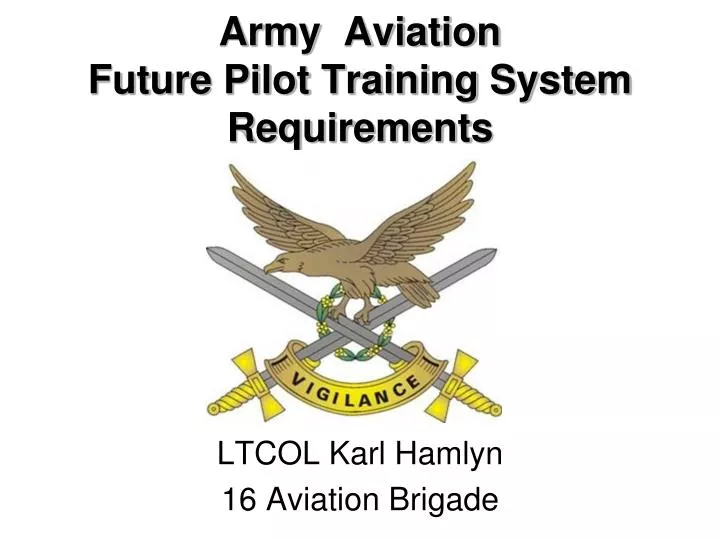 PPT Army Aviation Future Pilot Training System Requirements