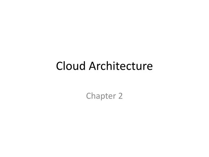 cloud architecture n.