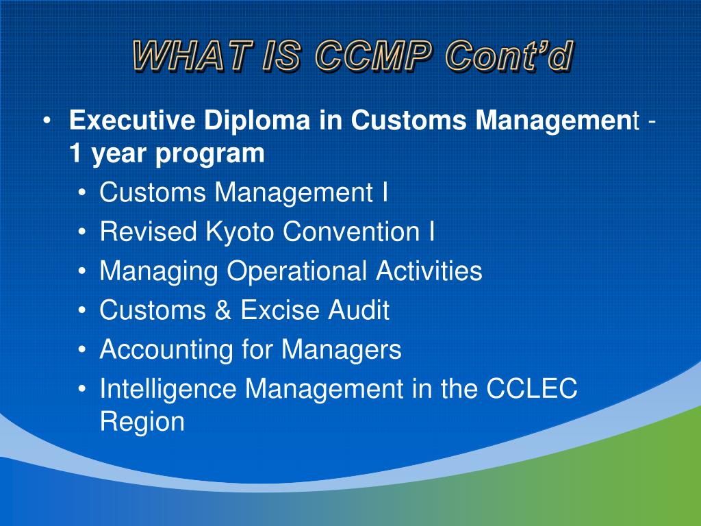 PPT CCLEC Customs Management Program (CCMP) PowerPoint Presentation