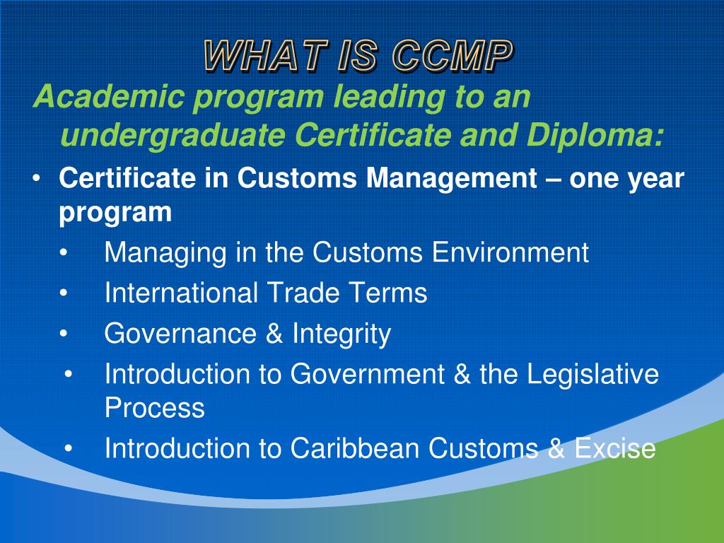 PPT CCLEC Customs Management Program (CCMP) PowerPoint Presentation