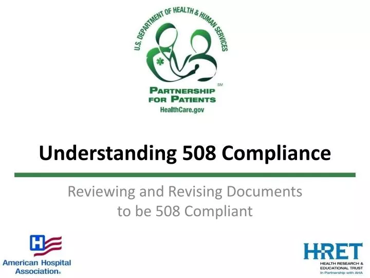 PPT Understanding 508 Compliance PowerPoint Presentation free