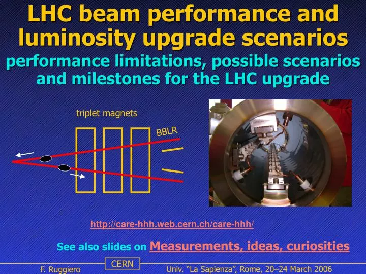lhc beam performance and luminosity upgrade scenarios n.