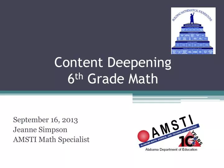 content deepening 6 th grade math n.