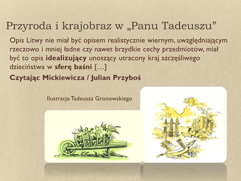 Opis Przyrody W Panu Tadeuszu środki Stylistyczne PPT - „Pan Tadeusz” Adama Mickiewicza PowerPoint Presentation, free