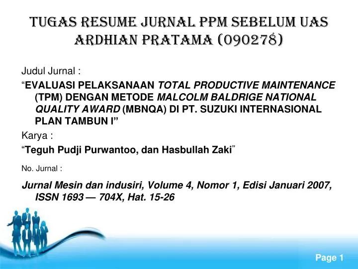 tugas resume jurnal ppm sebelum uas ardhian pratama 090278 n.