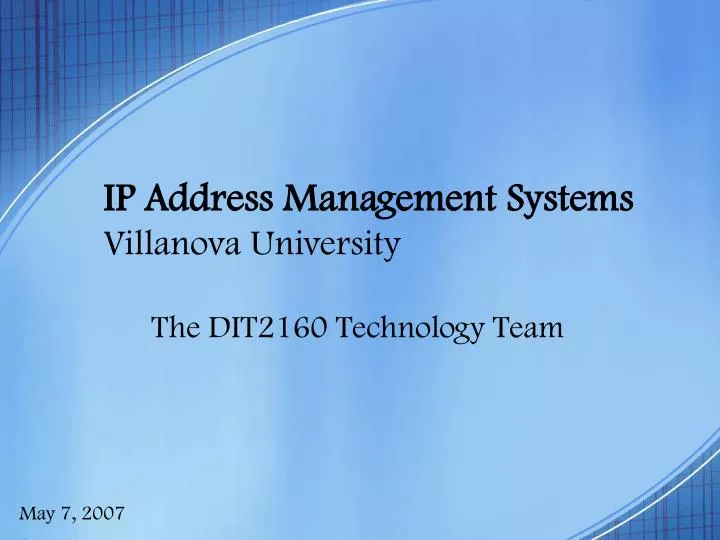 PPT IP Address Management Systems Villanova University PowerPoint