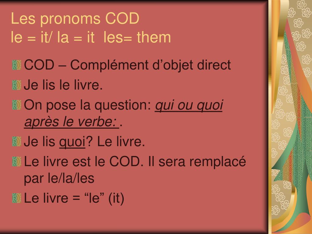 PPT - LES PRONOMS COD/COI PowerPoint Presentation, Free Download - ID ...