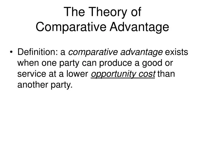 comparative cost advantage