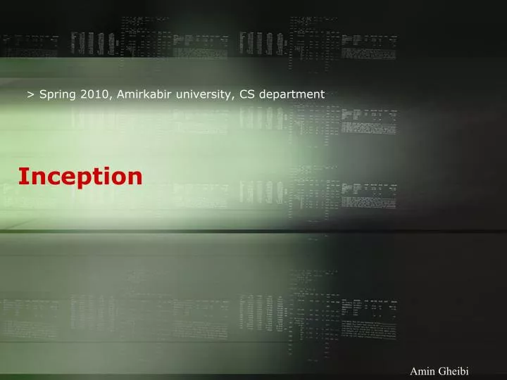 PPT - Inception PowerPoint Presentation, free download - ID:2964187