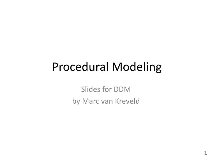procedural modeling n.