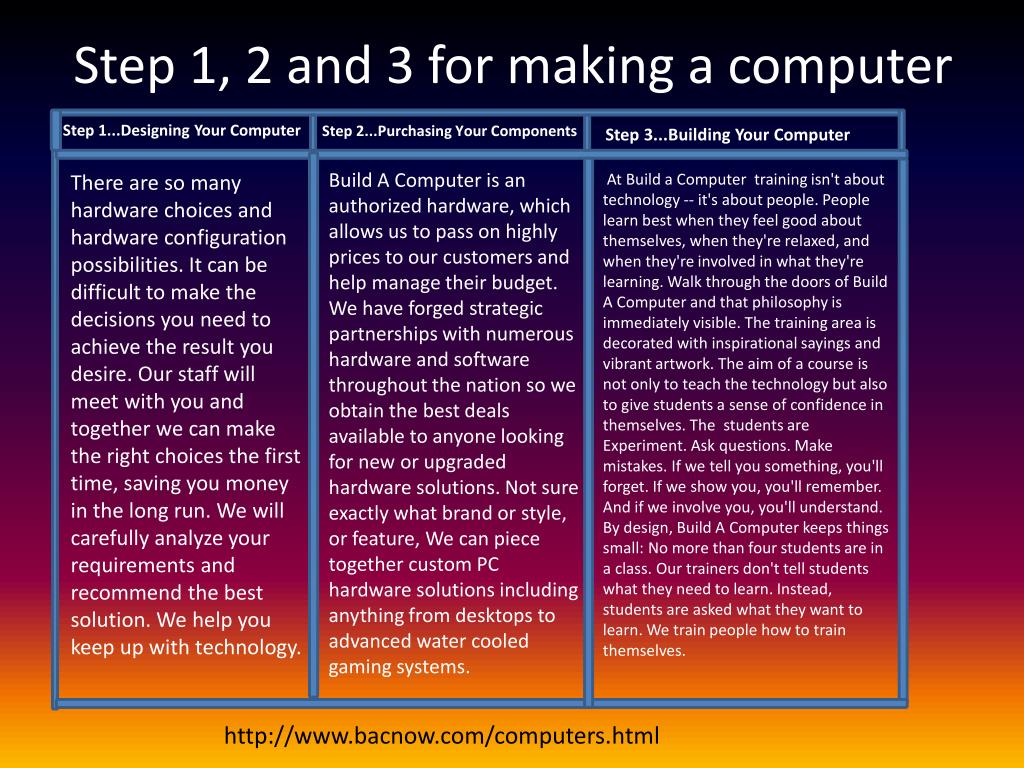 First Next Step Computer PPT - Step-by-Step Guide to Building Your Own Computer PowerPoint ...