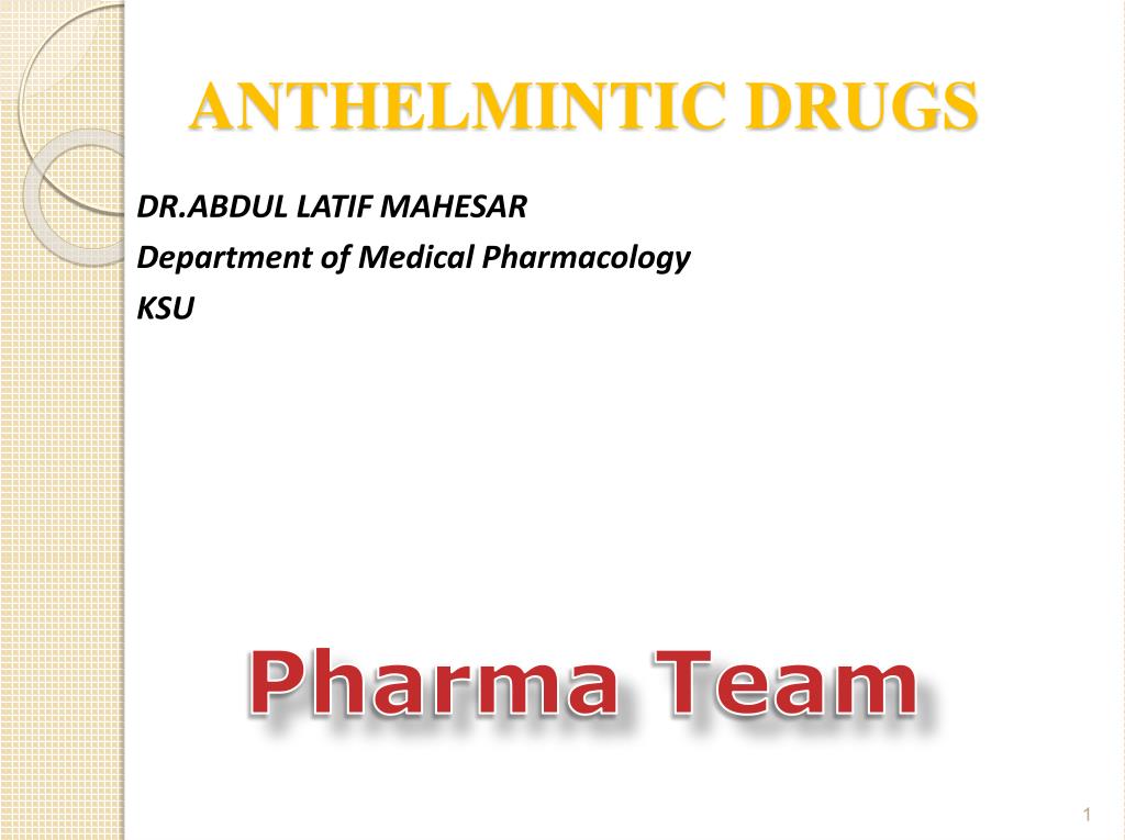 Anthelmintic ppt, Pre-hospital and ER Management of Difficult Airway In - Anthelmintic drugs ppt
