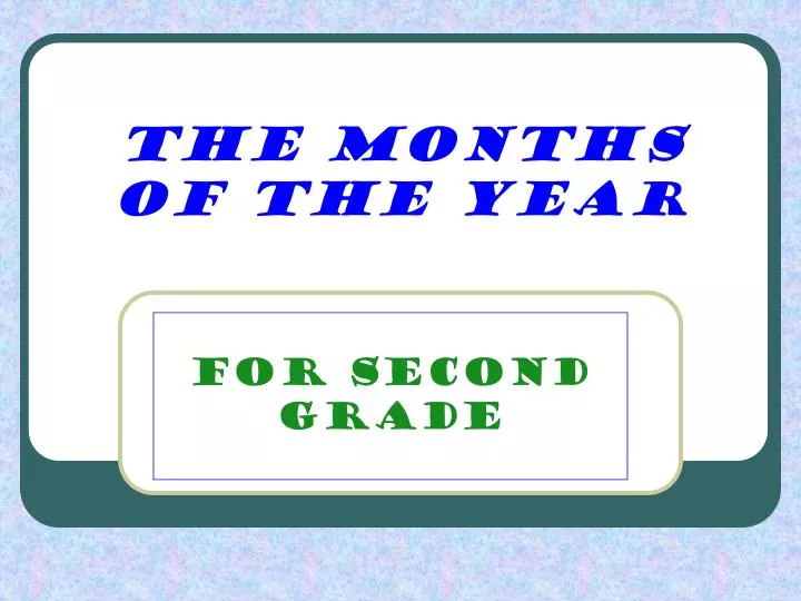 months of the year ppt