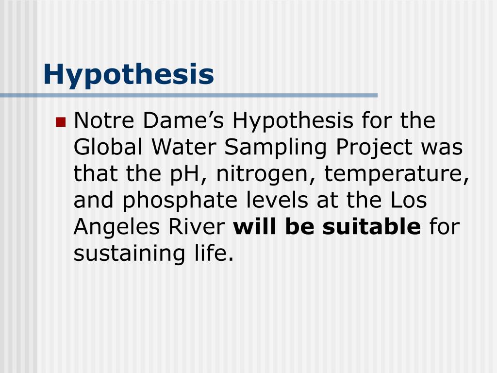 hypothesis on water management
