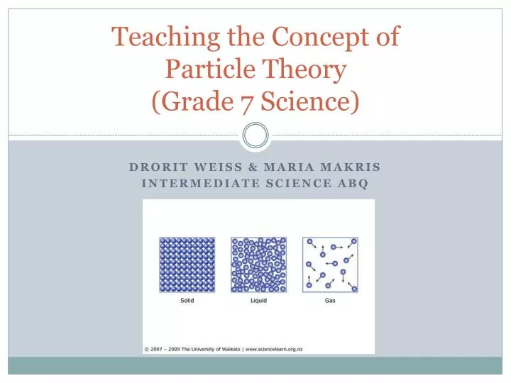 PPT Teaching The Concept Of Particle Theory Grade 7 Science 