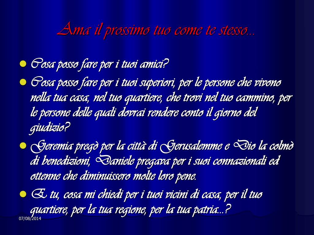 Ama Il Prossimo Tuo Come Te Stesso Testo PPT - Rinnovamento nello Spirito Santo PowerPoint Presentation, free