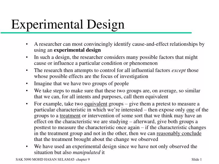 experimental design ppt presentation
