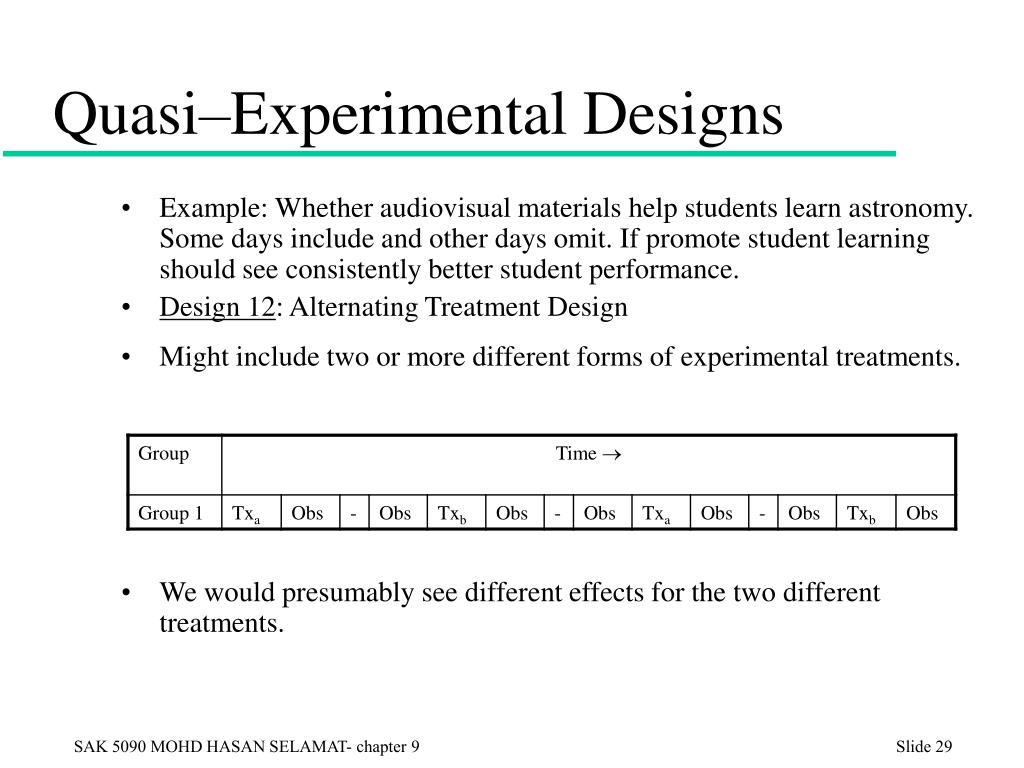 quasi experimental research design examples