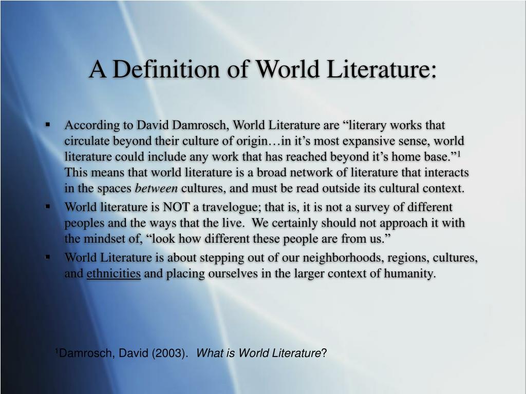 literature definition ppt