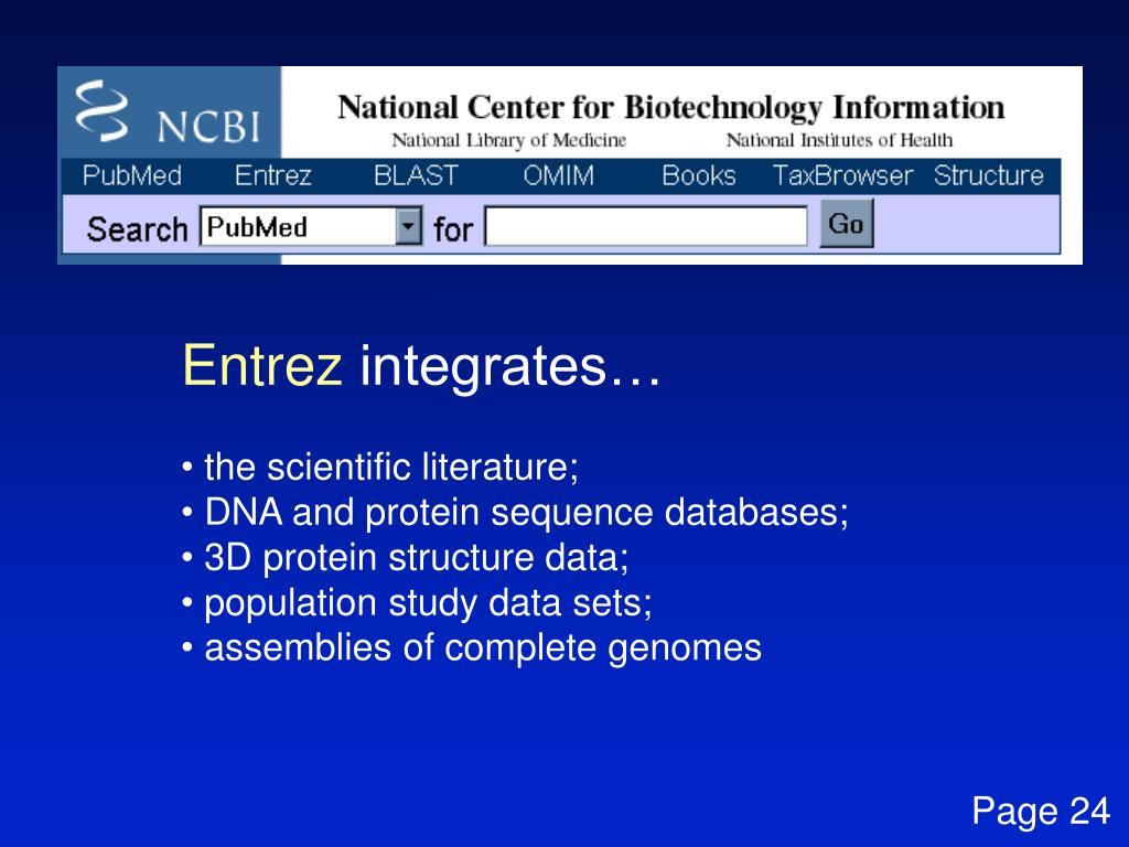 PPT National Center for Biotechnology Information (NCBI) ncbi.nlm.nih