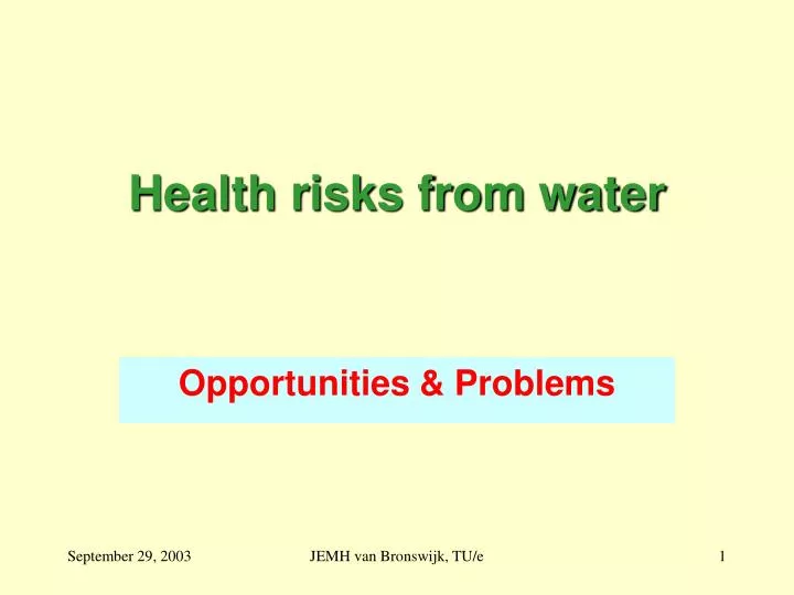 PPT Health risks from water PowerPoint Presentation, free download
