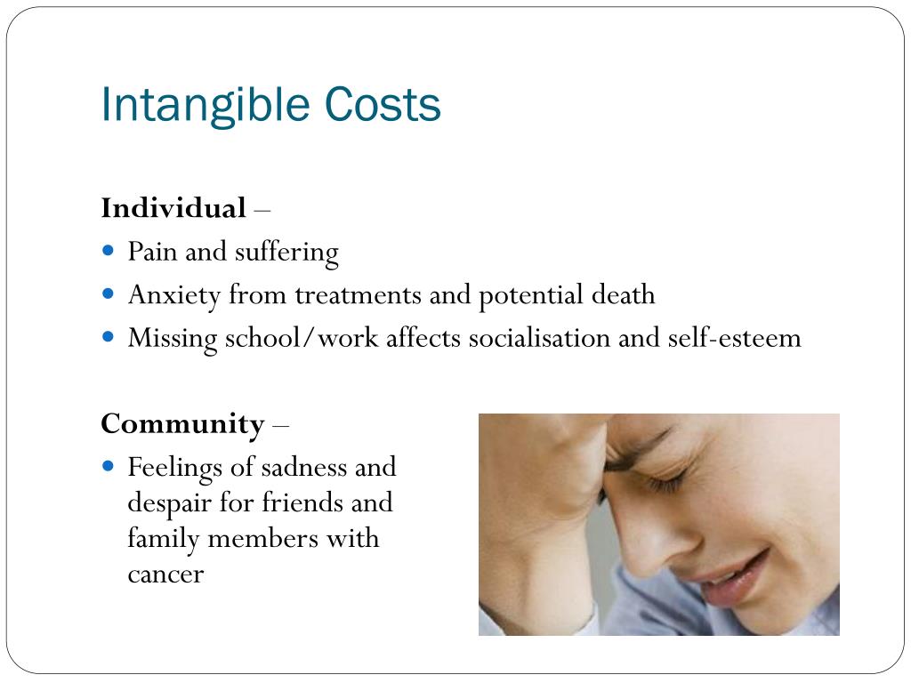 Individual - * Pain and suffering * Anxiety from treatments and potential d...