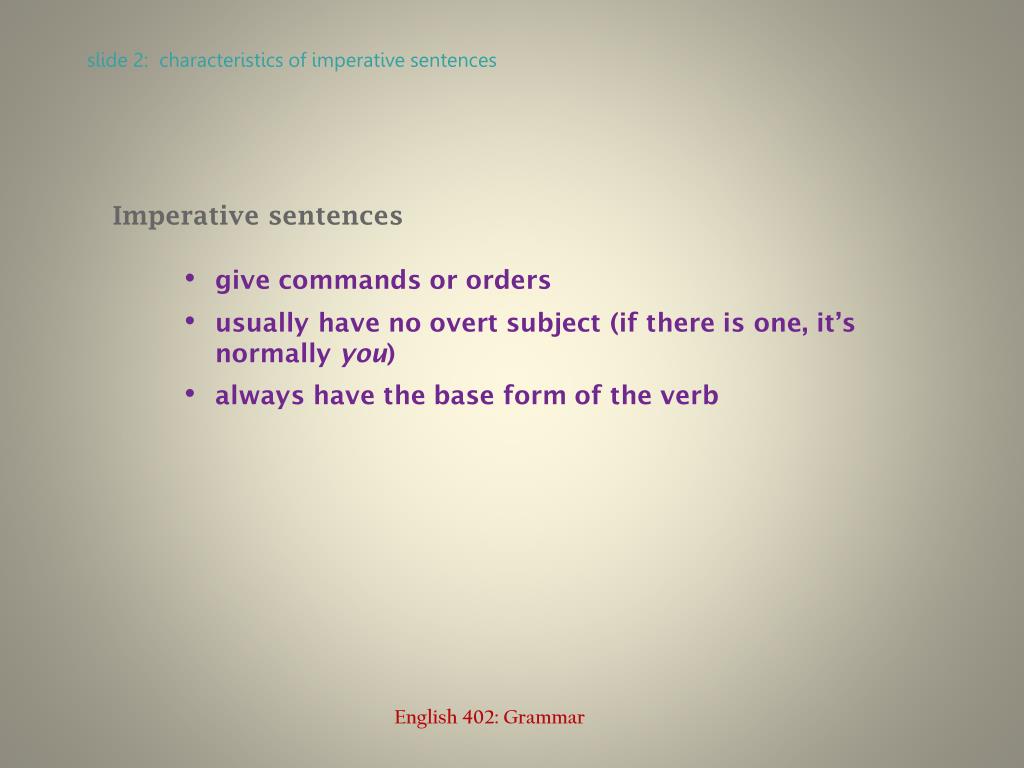 PPT - Imperative Sentences PowerPoint Presentation, free ...