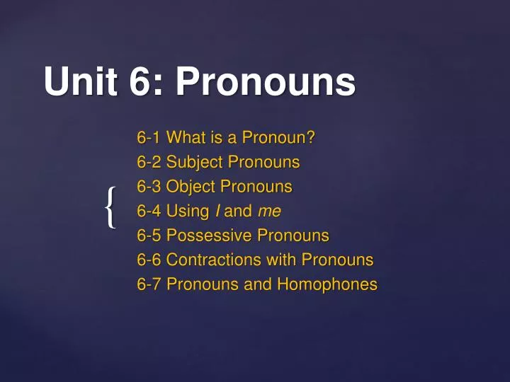 unit 6 pronouns n.