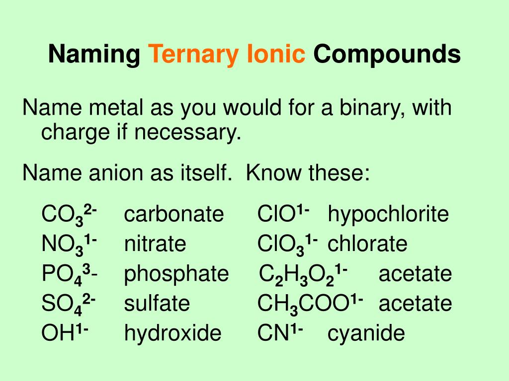 PPT Chapter 8 Chemical Nomenclature PowerPoint Presentation Free 