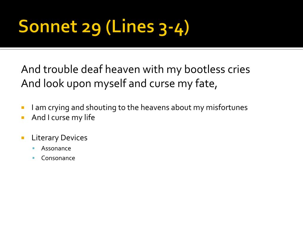 PPT - William Shakespeare – Sonnet 29 PowerPoint Presentation, free  download - ID:2974671