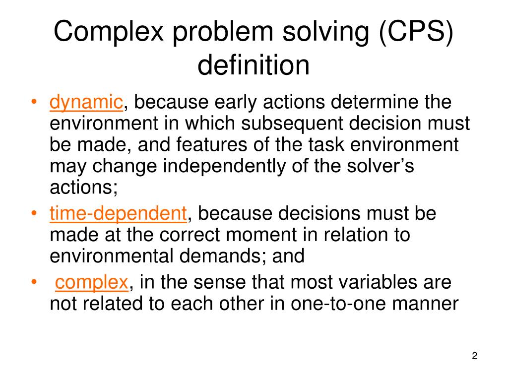 complex problem solving (cps)