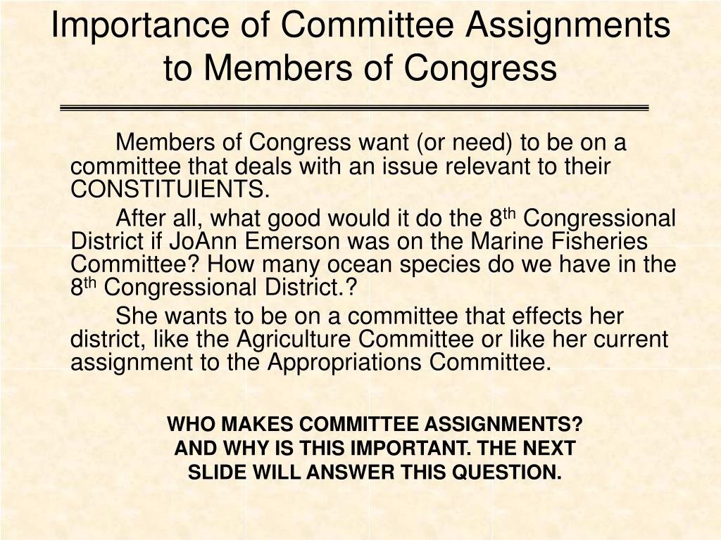 how do committee assignments work in congress