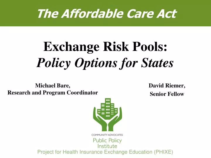 risk pooling in health care finance risk pooling in health care finance