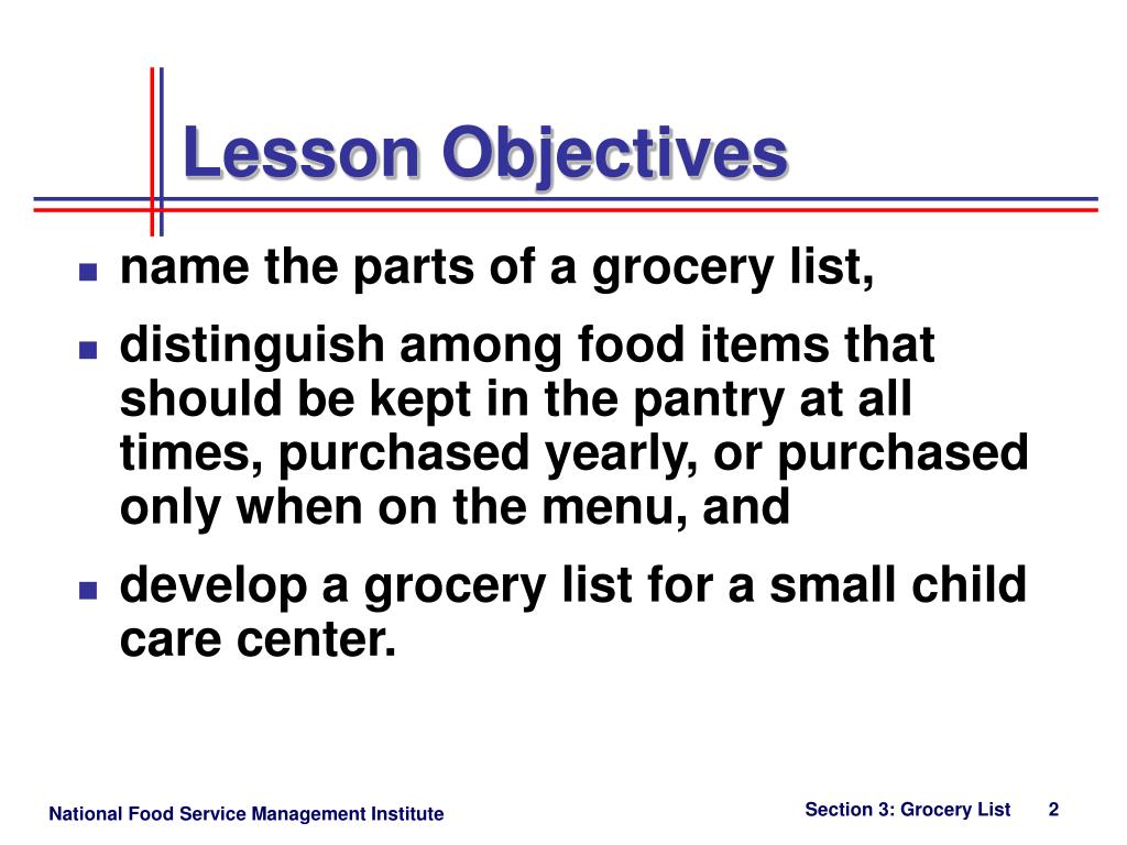 PPT Section 3 Grocery List (Step 2) PowerPoint Presentation, free download ID2975890