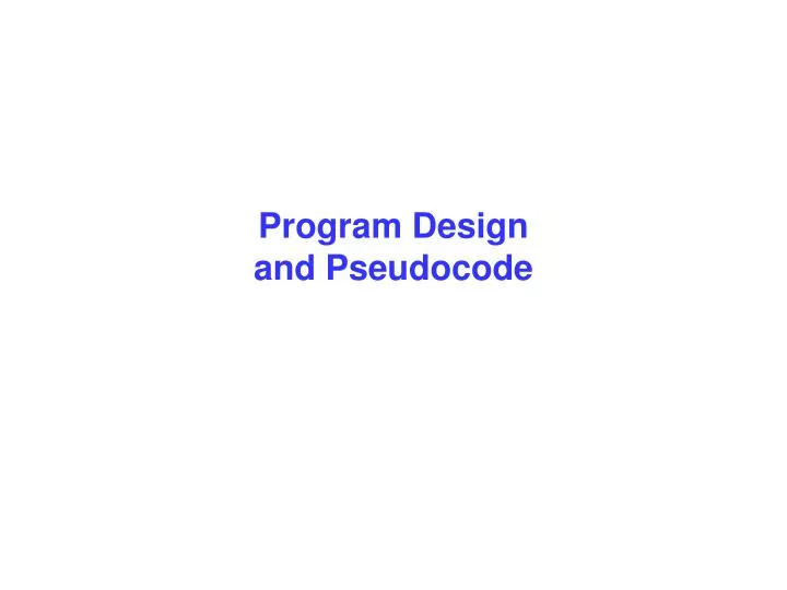 program design ppt