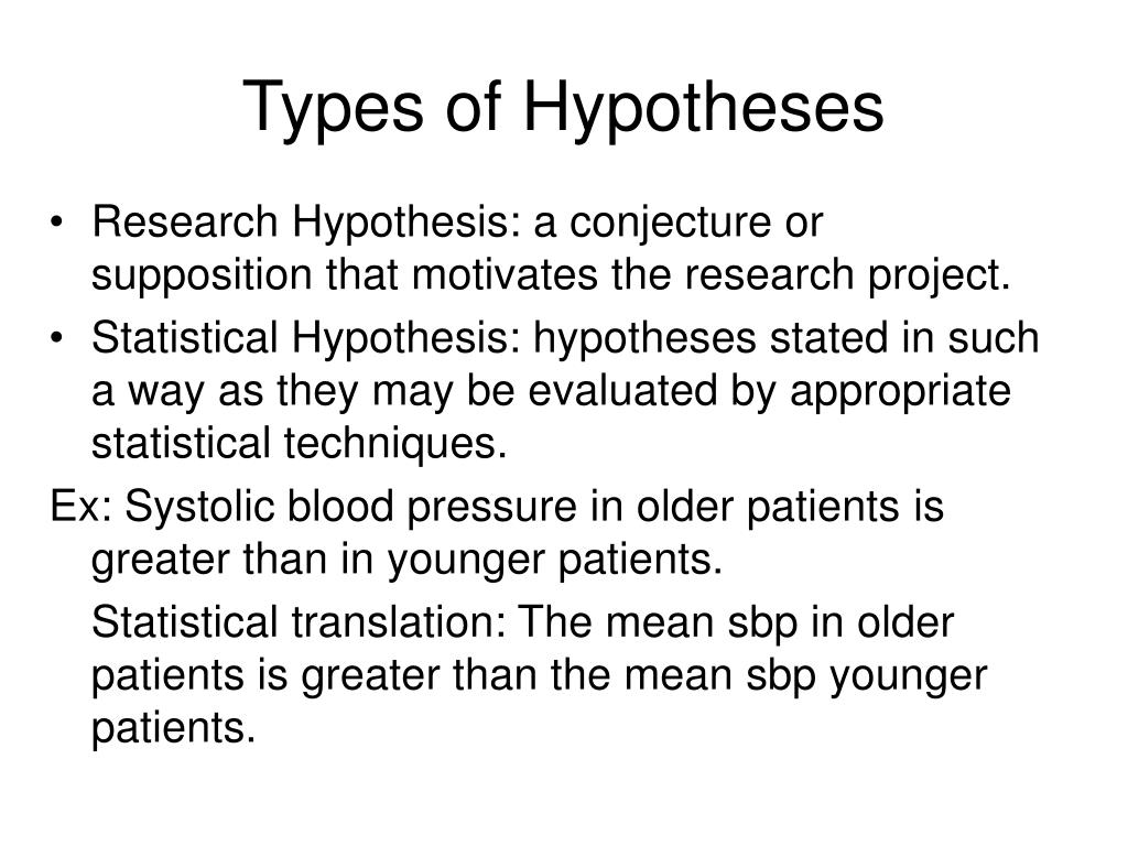 medical terminology hypothesis definition