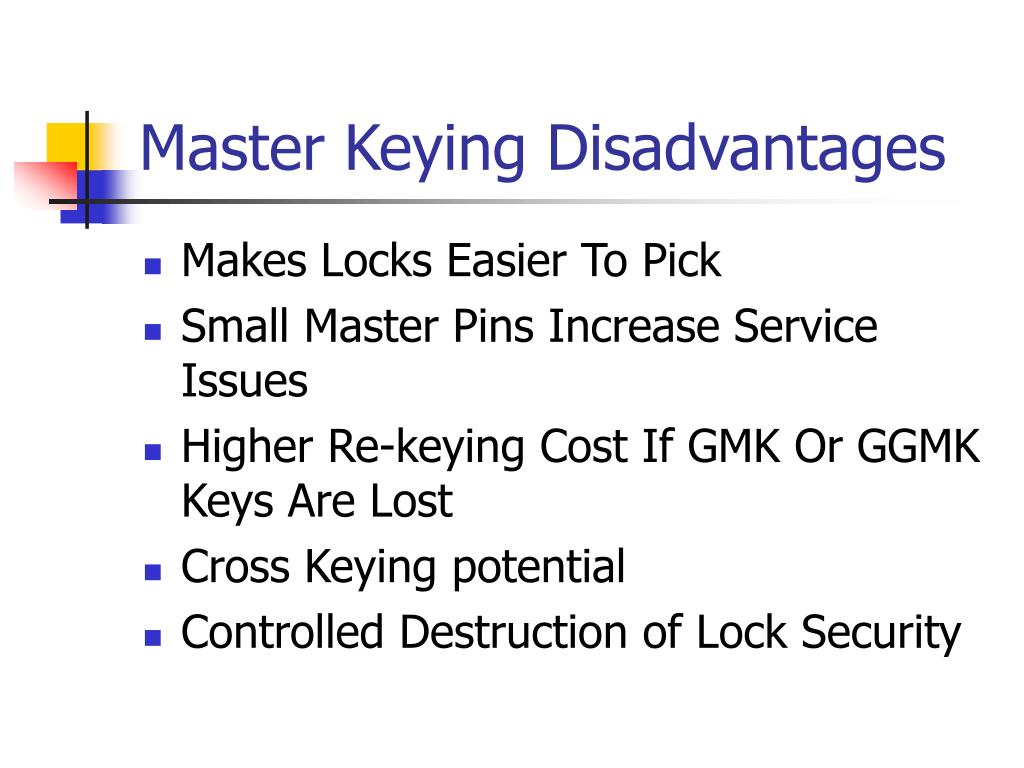 Grand Master keys (GMK)  What?, Examples, Advantages, Disadvantages