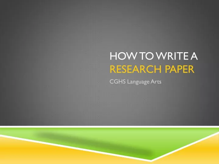 ppt on how to write research paper