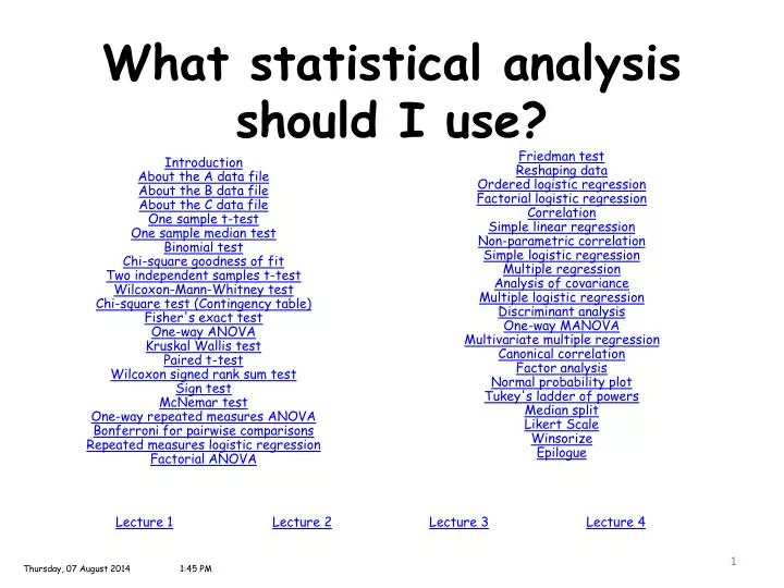 Ppt what statistical analysis should i use powerpoint presentation 
