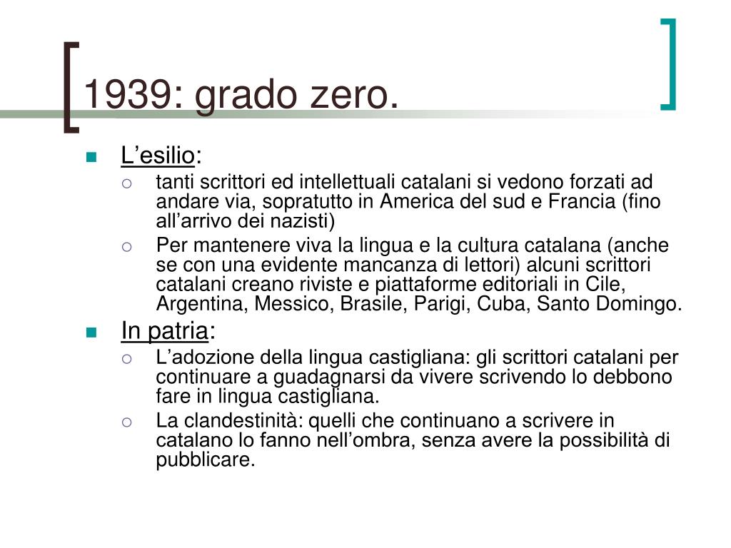 PPT - Letteratura catalana contemporanea: la guerra civile spagnola.  PowerPoint Presentation - ID:2978139