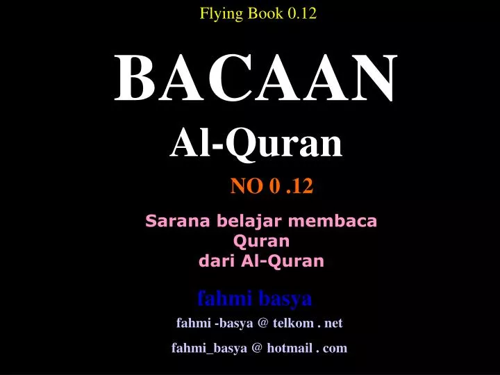 PPT - Sarana belajar membaca Quran dari Al-Quran PowerPoint