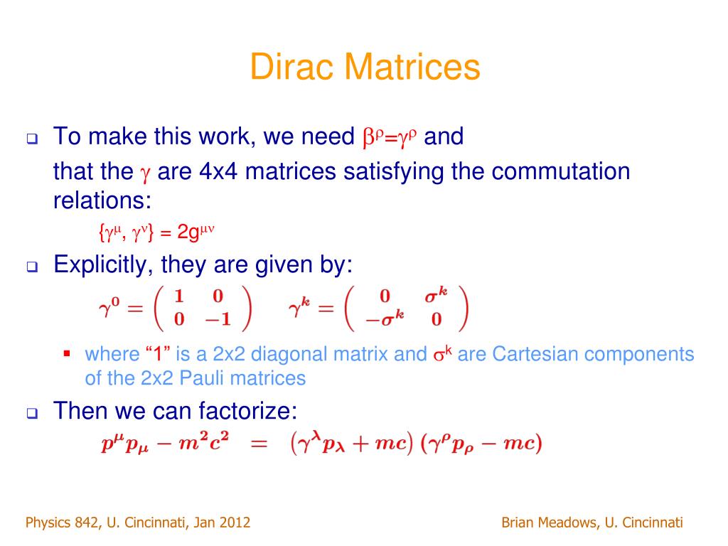 Massless dirac equation
