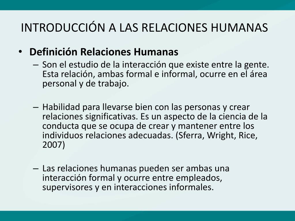 PPT - Introducción a las Relaciones Humanas Unidad 1 PowerPoint
