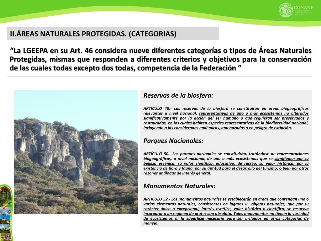 PPT - Generalidades de las Áreas Naturales Protegidas y su Marco