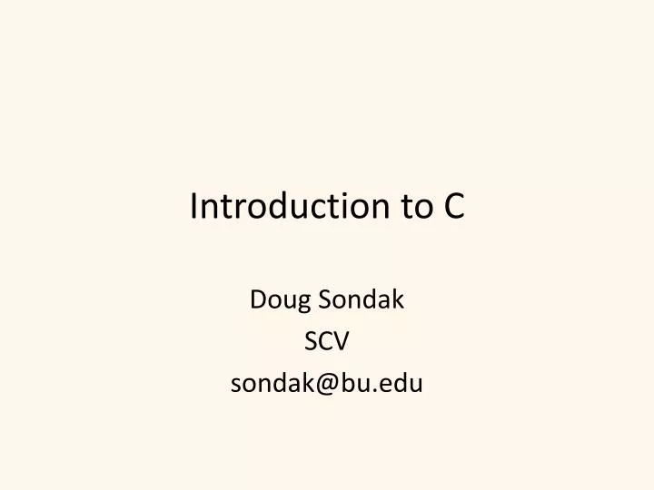 introduction to c n.