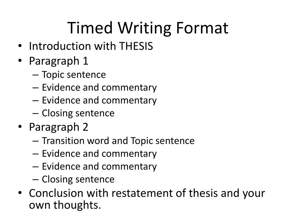 timed writing essay examples