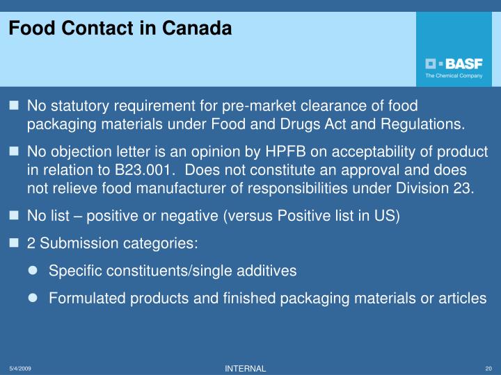 ppt introduction to food contact and the food and drug
