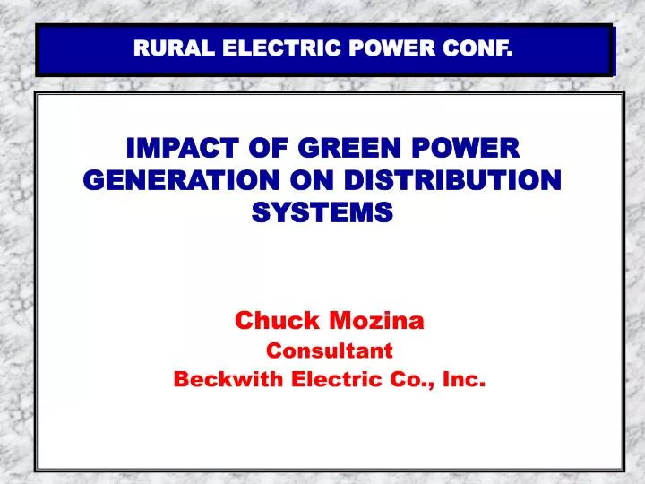 The Effect Of Distributed Generation On Power